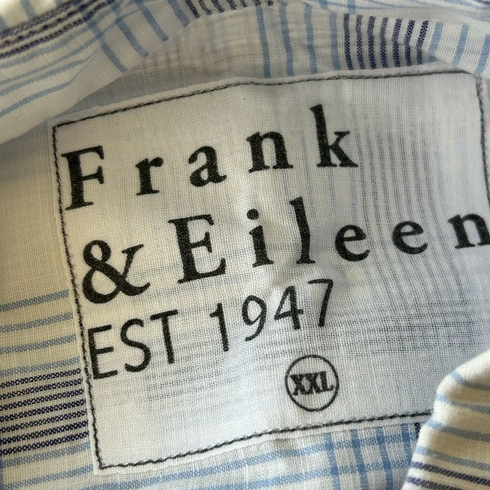 Men’s Frank & Eileen Blue & White Plaid Button Down Shirt Cotton XXL - Picture 4 of 7